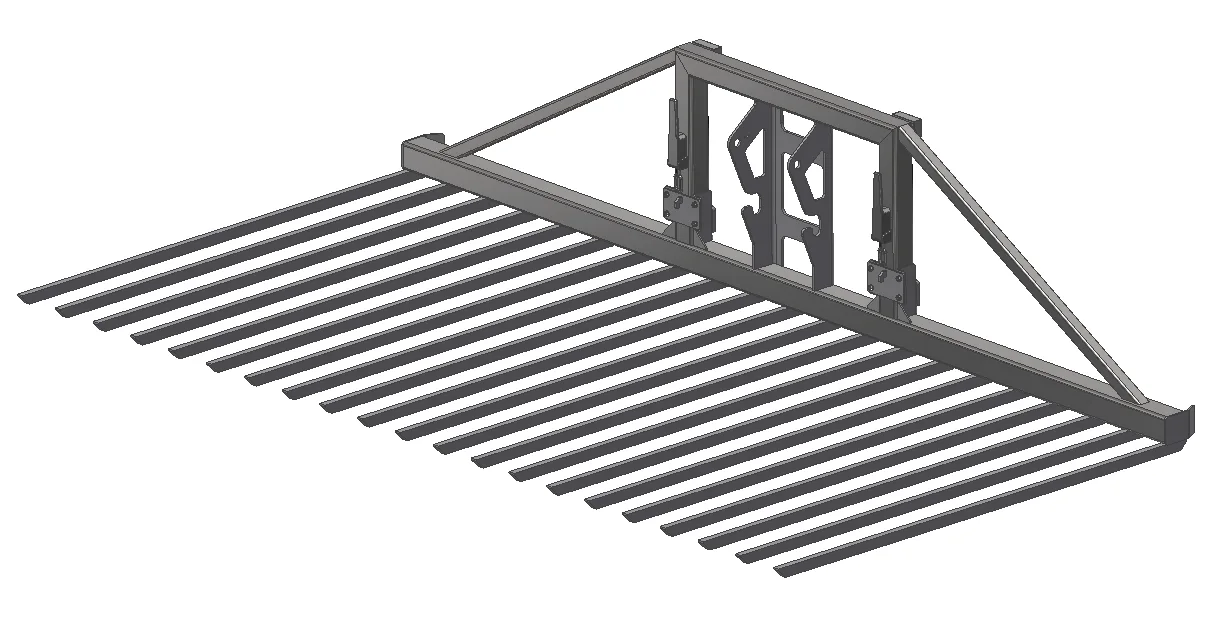 CAD-Darstellung einer mechanischen Topfgabel mit FEM-II-Aufnahme